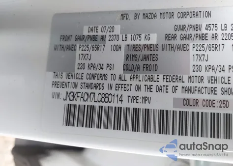 2020 Mazda Cx-5 Touring из США, поврежденный, VIN JM3KFACM7L0860114